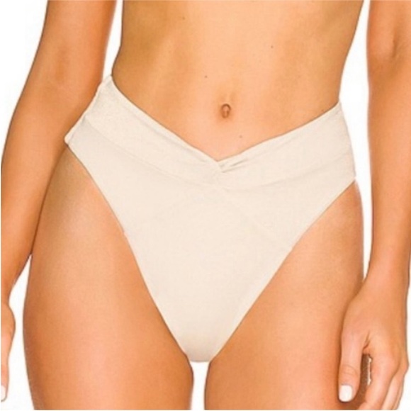 L*Space Shimmer Nancy Lee Bitsy Swim Bottoms Bone Sz M - Picture 2 of 7